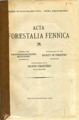 Cajander A.K. The theory of forest types. Acta Forestalia Fennica