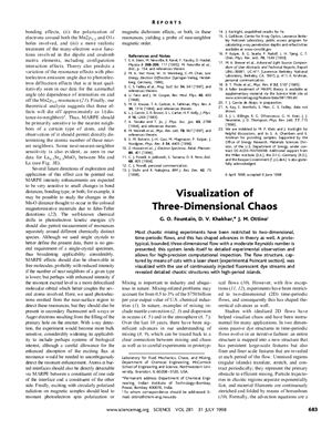 Fountain G.O., Khakhar D.V., Ottino J.M. Visualization of three-dimensional chaos