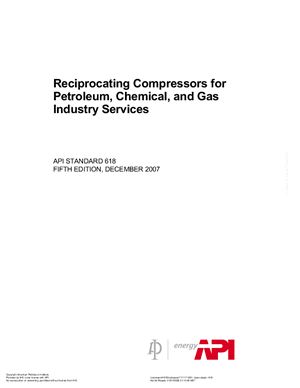 API Std 618-2007 Reciprocating Compressors for Petroleum, Chemical, and Gas Industry Services