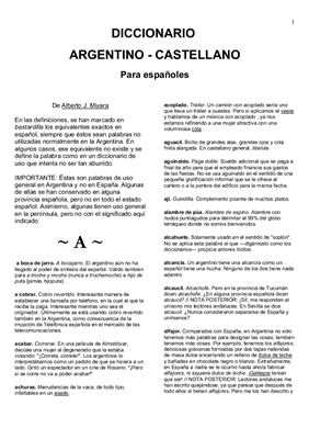 Miyara J. Alberto. Diccionario argentino-castellano para españoles