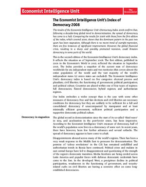 The Economist (Intelligence Unit) 2008 - Democracy index 2008