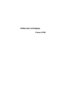 Inorganic syntheses. Vol. 18