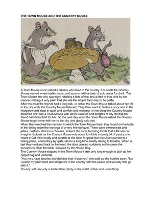 Aesop. The Town Mouse and the Country Mouse (вариант 2)