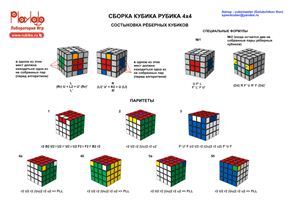 Схема сборки кубика Рубика 4 на 4 на 4