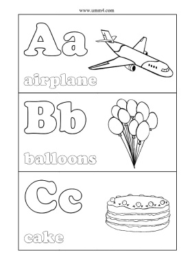 Раскраски алфавит английских букв для детей распечатать