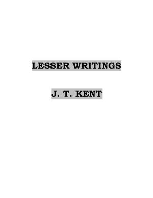 Kent James Tyler. Lesser Writings