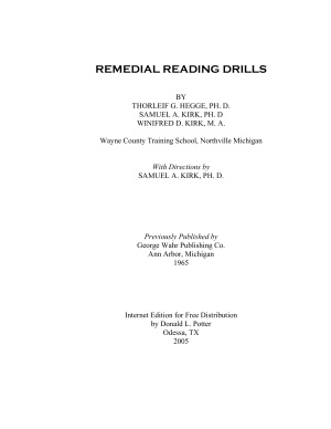 Thorleif G. Hegge. Remedial reading drills