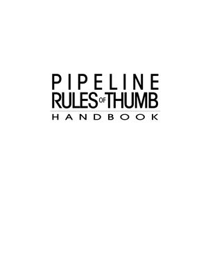 McAllister E.W. Pipeline Rules of Thumb