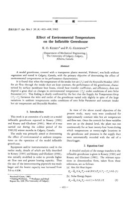 Kessey K.O., Glockner P.G. Effect of Environmental Temperatures on the Inflatable Greenhouse (Влияние температуры окружающей среда на характеристики надувной теплицы)
