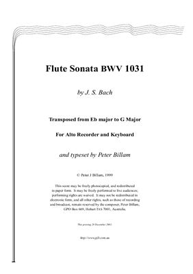 Bach J.S. Flute sonata BWV 1031