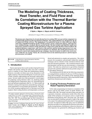 Journal of Thermal Spray Technology 1999. Vol. 08, №03