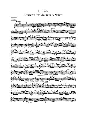 Bach J.S. Concerto for Violin in A Minor, BWV1041