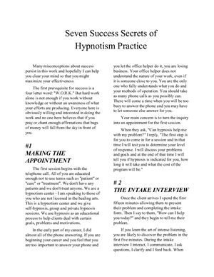 Ruble Peter. Seven Success Secrets of Hypnotism Practice