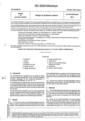 AD 2000 Merkblatt - Technical Rules for Pressure Vessels