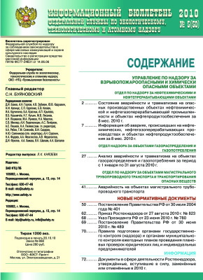 Информационный бюллетень Федеральной службы по экологическому, технологическому и атомному надзору 2010 №05 (50)