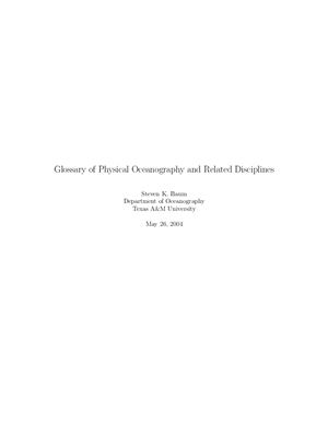 Baum S.K. Glossary of Physical Oceanography and Related Disciplines