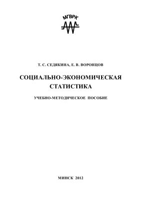 Седякина Т.С., Воронцов Е.В. Социально-экономическая статистика