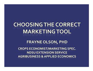 Презентация - Choosing the correct marketing tool