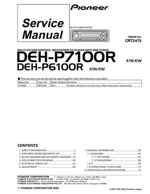 Автомагнитола PIONEER DEH-P7100R DEH-P6100R