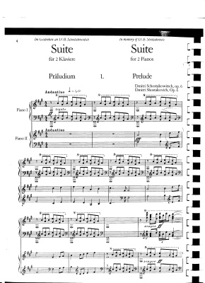 Schostakowich D. Suite für 2 Klaviere. Op.6