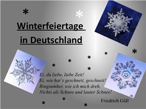 Winterfeiertage in Deutschland