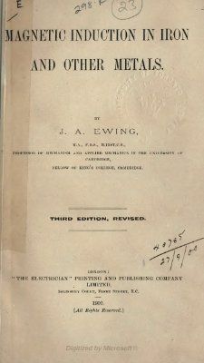 Ewing J.A. Magnetic Induction in Iron and Other Metals