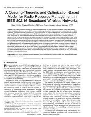 Niyato D., Hossain E. A Queuing-Theoretic and Optimization-Based Model for Radio Resource Management in IEEE 802.16 Broadband Wireless Networks