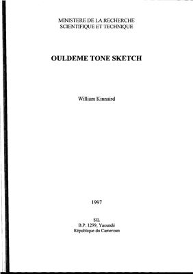 Kinnaird W. Ouldémé Tone Sketch