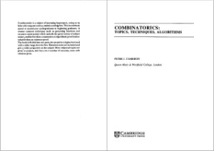 Cameron P.J. Combinatorics: Topics, Techniques, Algorithms