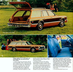 Chrysler Motors Corporation. '76 Dodge: Aspen, Dart, Charger, Coronet, Monaco