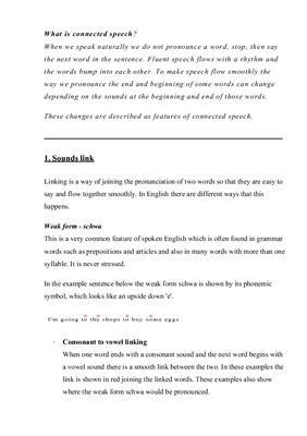 Самостоятельная работа студента (cpc) - The phonetic characteristics of connected speech (Характеристика связной речи)