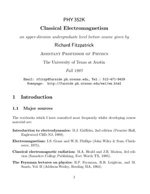 Fitzpatrick R. Lectures of Classical Electromagnetism