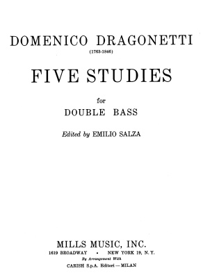 Dragonetti D. Five studies for double bass