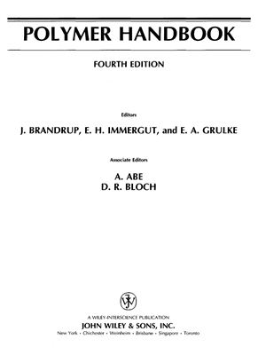 Brandrup J., Immergut E.H., Grulke E.A. (Editors). Polymer handbook
