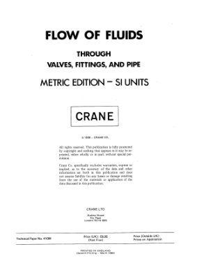 Crane Co. Flow of fluids through valves, fittings, and pipes (7-th print)