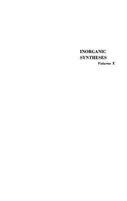Inorganic syntheses. Vol. 10