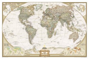 The World / Политическая карта мира в старинном стиле