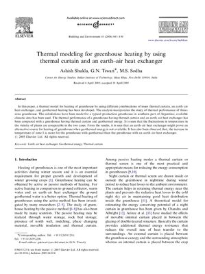 Shukla A., Tiwari G.N., Sodha M.S. Thermal modeling for greenhouse heating by using thermal curtain and an earth-air heat exchanger (Моделирование режимов отопления теплиц, использующих тепловые экраны грунтово-воздушных теплообменников)