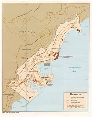 Топографічна карта Монако
