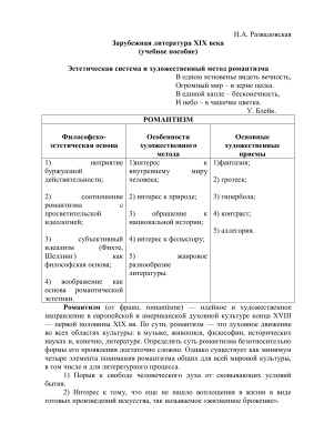 Развадовская Н.А. Зарубежная литература XIX века