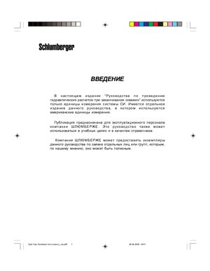 Руководство по проведению гидравлических расчетов при заканчивании скважин для эксплуатационного персонала компании Шлюмберже