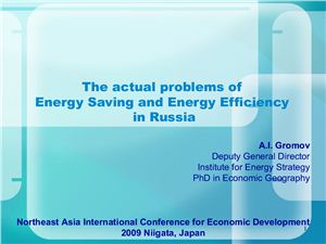Проблемы энергосбережения и энергоэффективности в российской энергетике