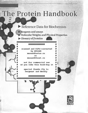 The protein handbook: reference data for biochemists