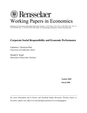 Morrison-Paul Catherine J., Siegel Donald S. Corporate Social Responsibility and Economic Performance