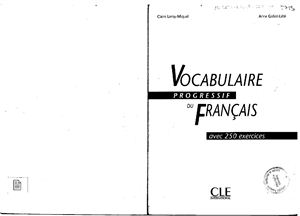 Claire Miquel - Vocabulaire Progressif du Français - Livre de l'élève (Niveau débutant - 250 exercices) + Corrigés