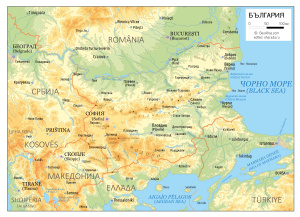 Болгария. Физическая карта