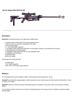 .50 Cal. Sniper Rifle HECATE II