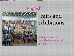 Fairs and exhibitions