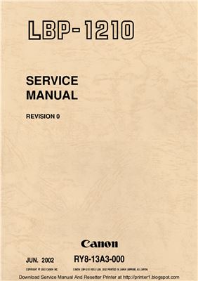 Canon LBP-1210. Service Manual