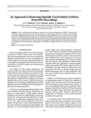 Masherov E.L., Volynsky P.E., Shekut'ev G.A. An Approach to Removing Spatially Uncorrelated Artifacts from EEG Recording